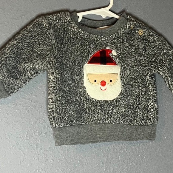 Bloomin Baby Fuzzy Christmas Sweater 0/3 Months Santa Clause Appliqué Soft - Picture 5 of 7